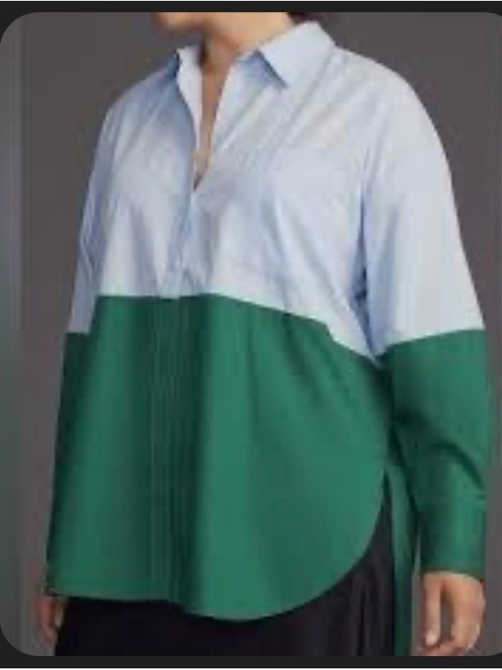 Anthropologie Blue and Green Button Down Shirt